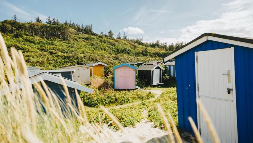 Colourful bathing huts at Tisvildeleje Beach