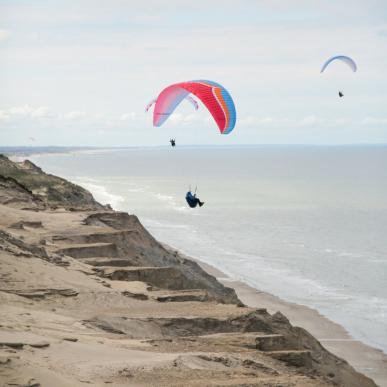 Paragliding at coast of Rubjerg Knude