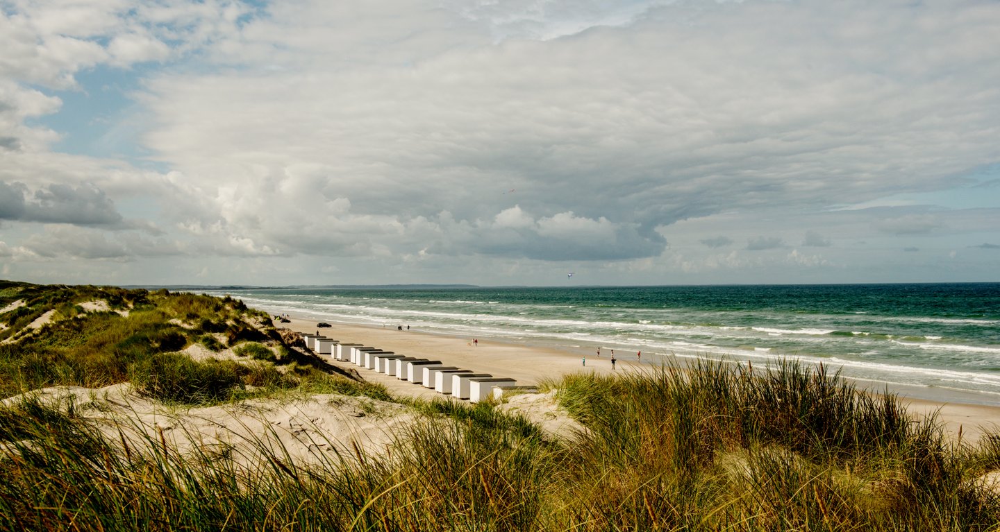Løkken, bathing houses at the beach