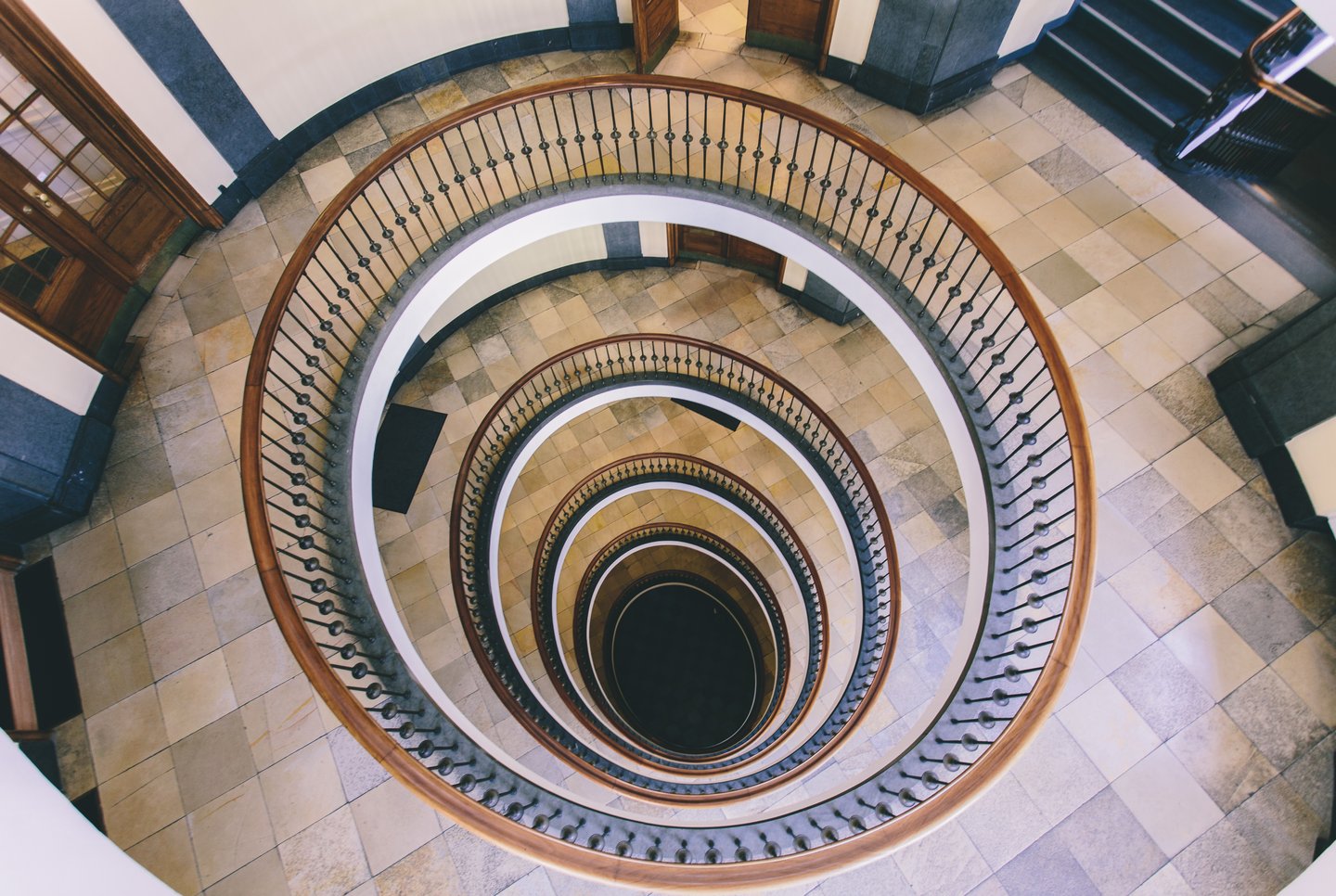The spiral staircase of Axelborg in Copenhagen