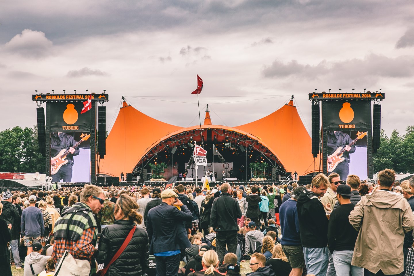 The iconic main stage, Orange Scene, at Roskilde Festival