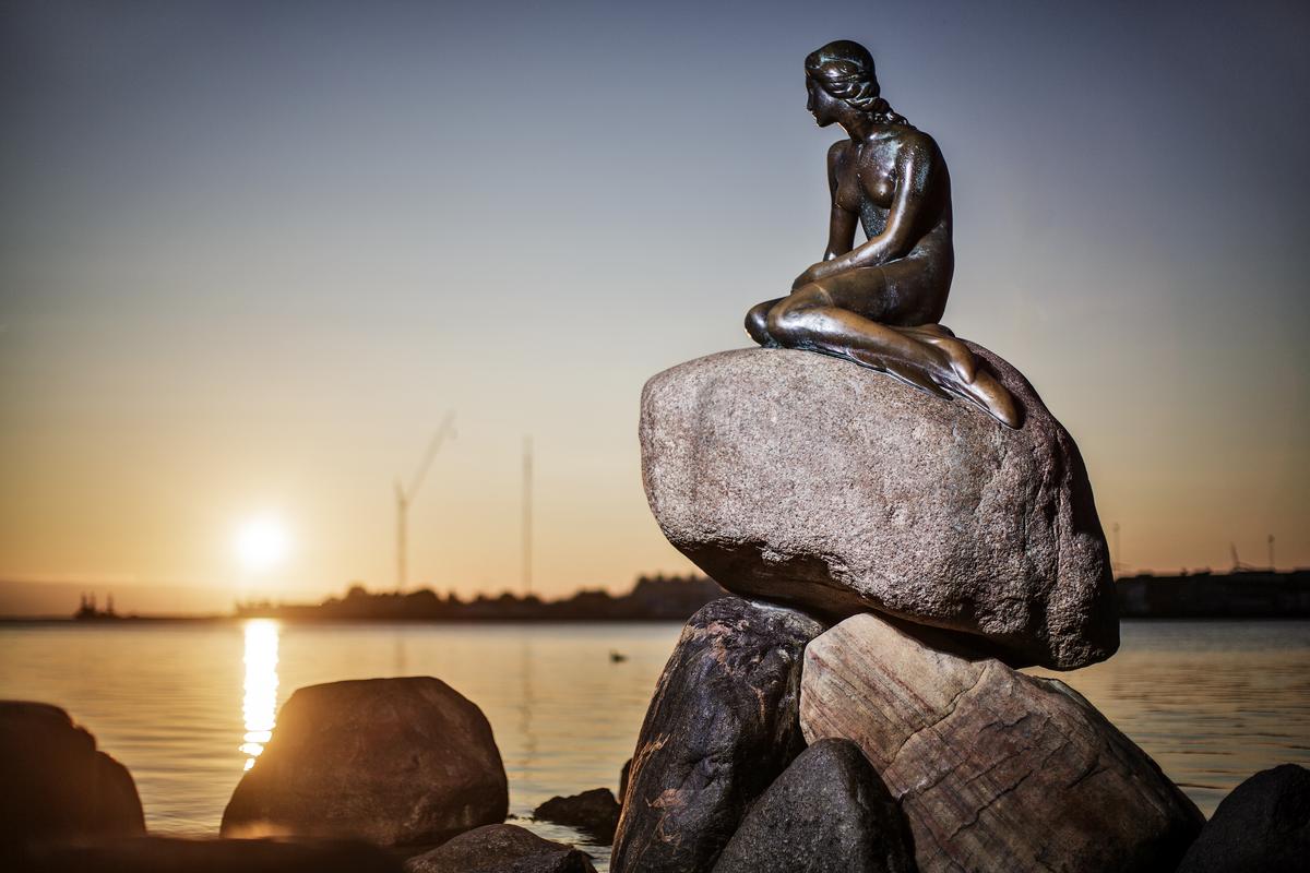 The Little Mermaid statue in Copenhagen