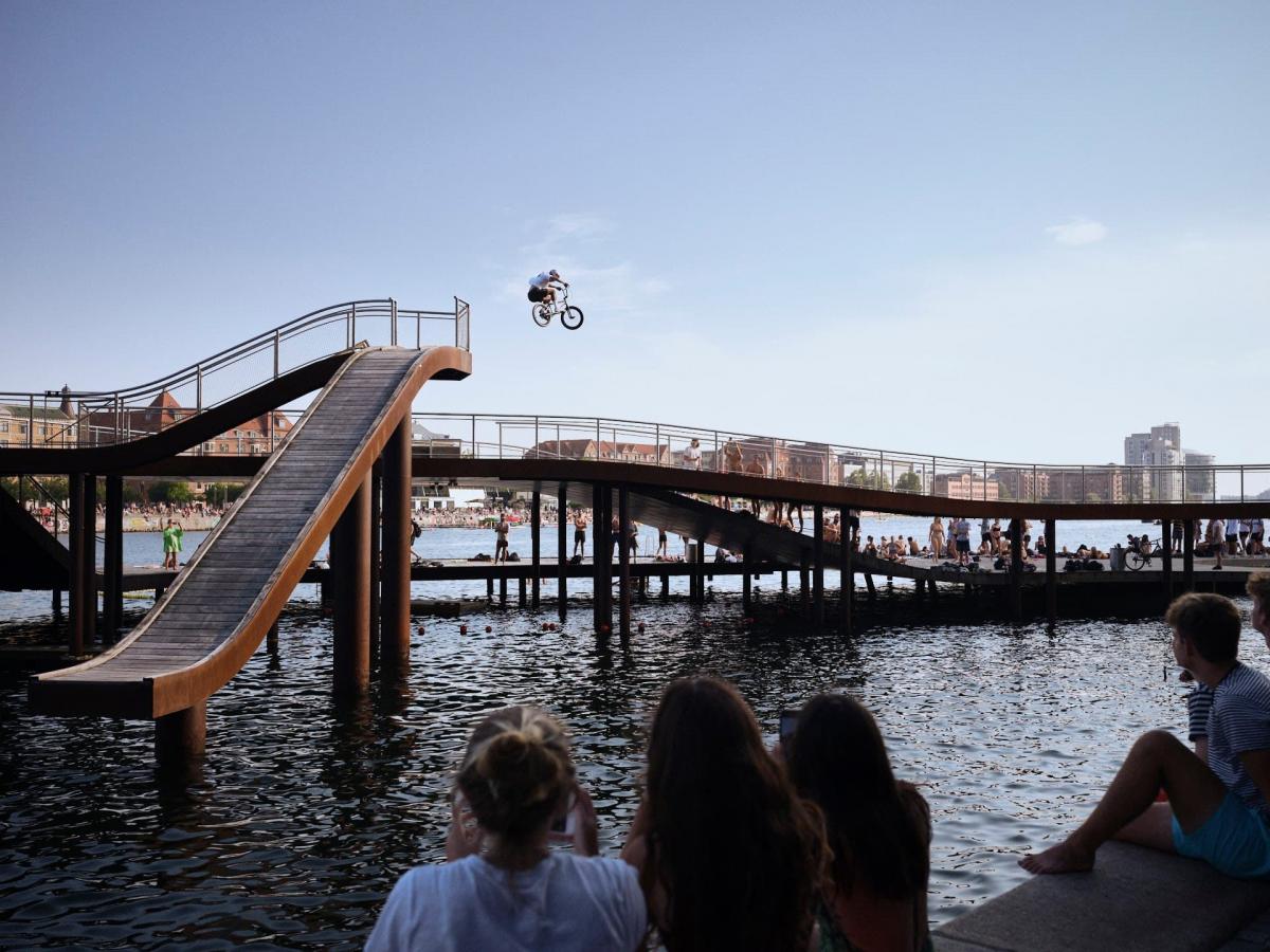 Red Bull trials biker Kriss Kyle at Bølgen in Copenhagen