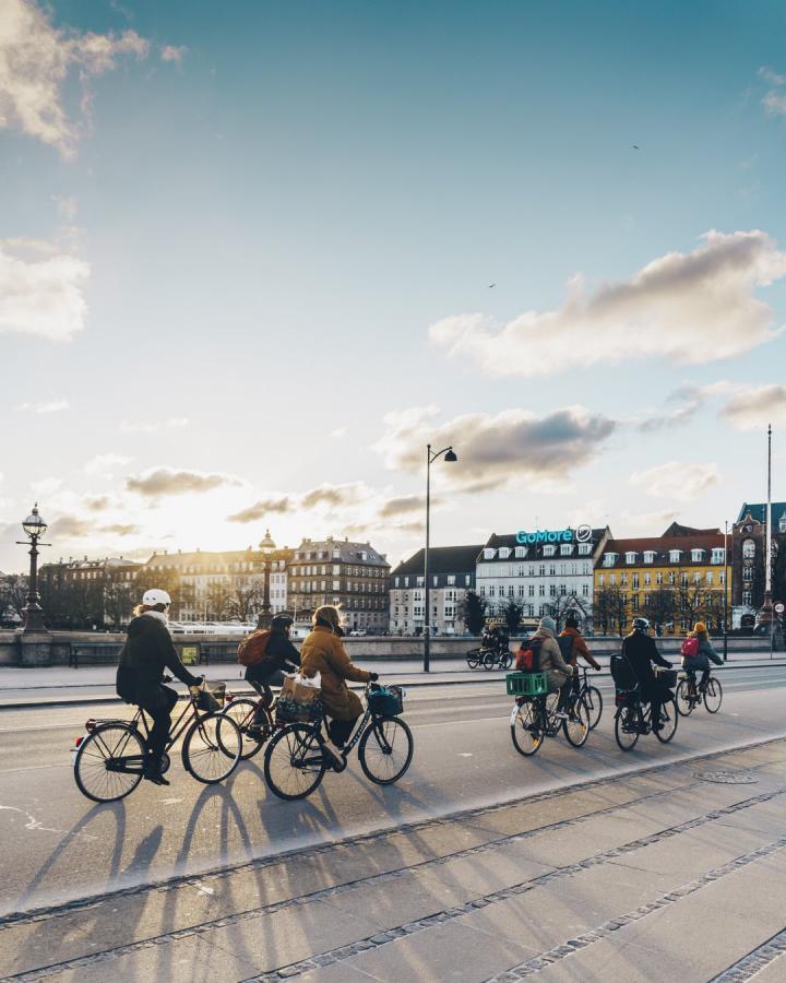 Cyclists on Dronning Louise's bridge