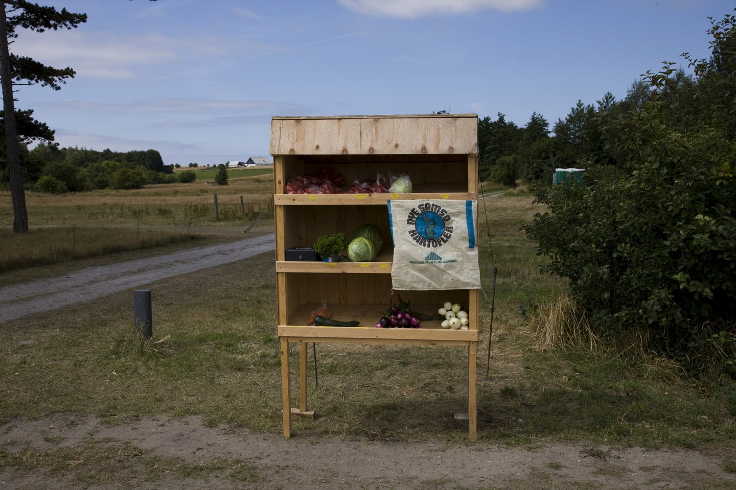 Roadside stall on the island of Samso, Denmark's Energy Island