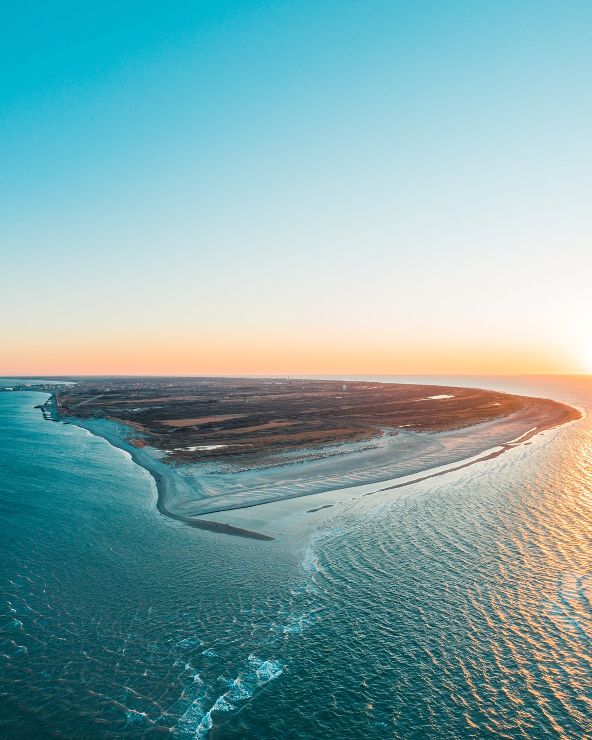 Drone photo of Grenen in Skagen, North Jutland