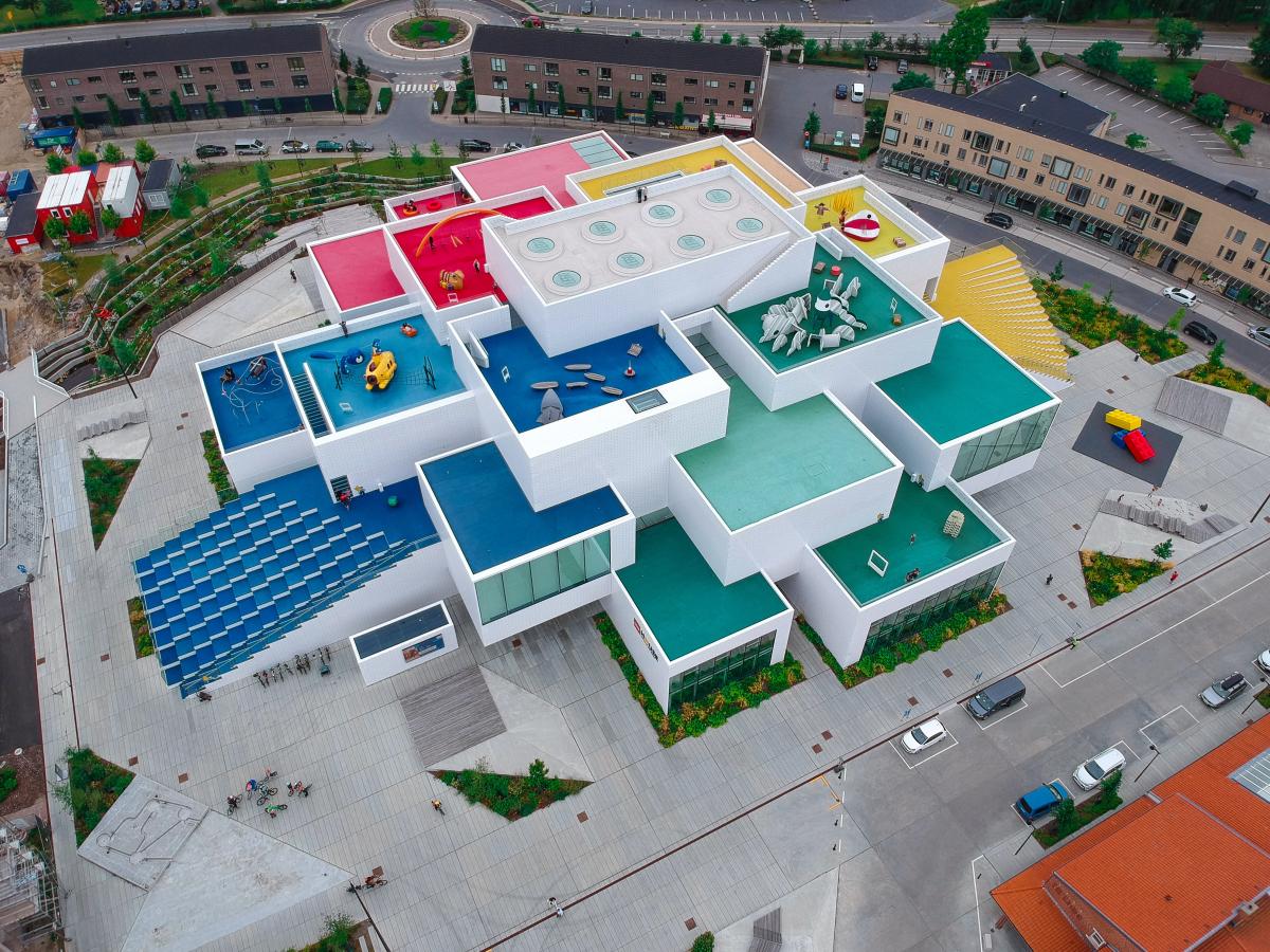 LEGO House in Billund, Denmark, seen from above