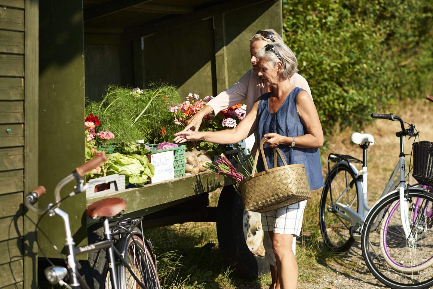 Couple grocery shopping in Lønstrup