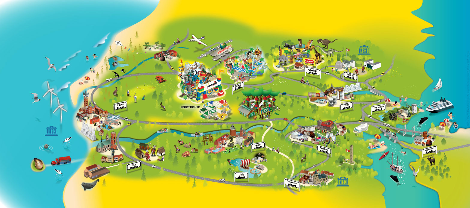 A map of Legoland Billund Resort in Denmark