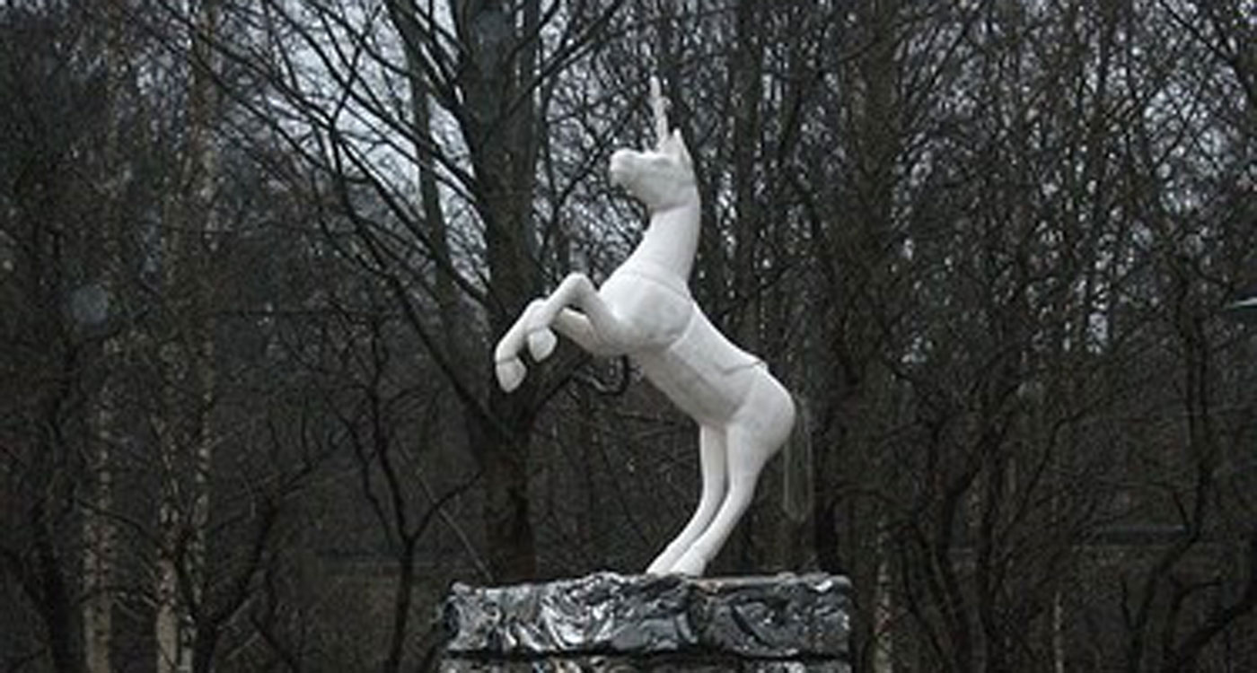 Unicorn sculpture in Hjørring