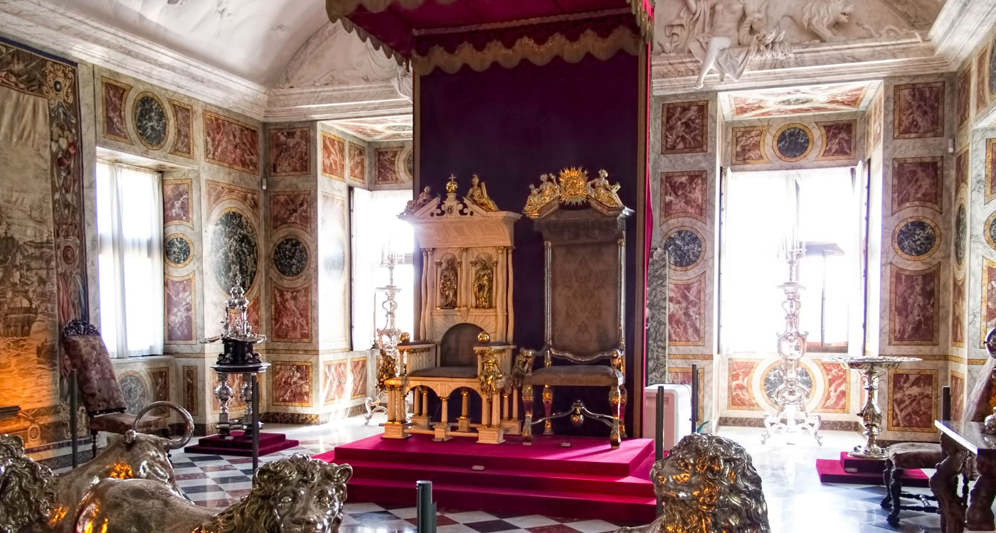 The throne room at Rosenborg Slot