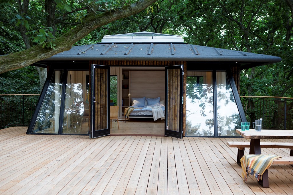 Tree top cabins at Ryegaard, West Zealand