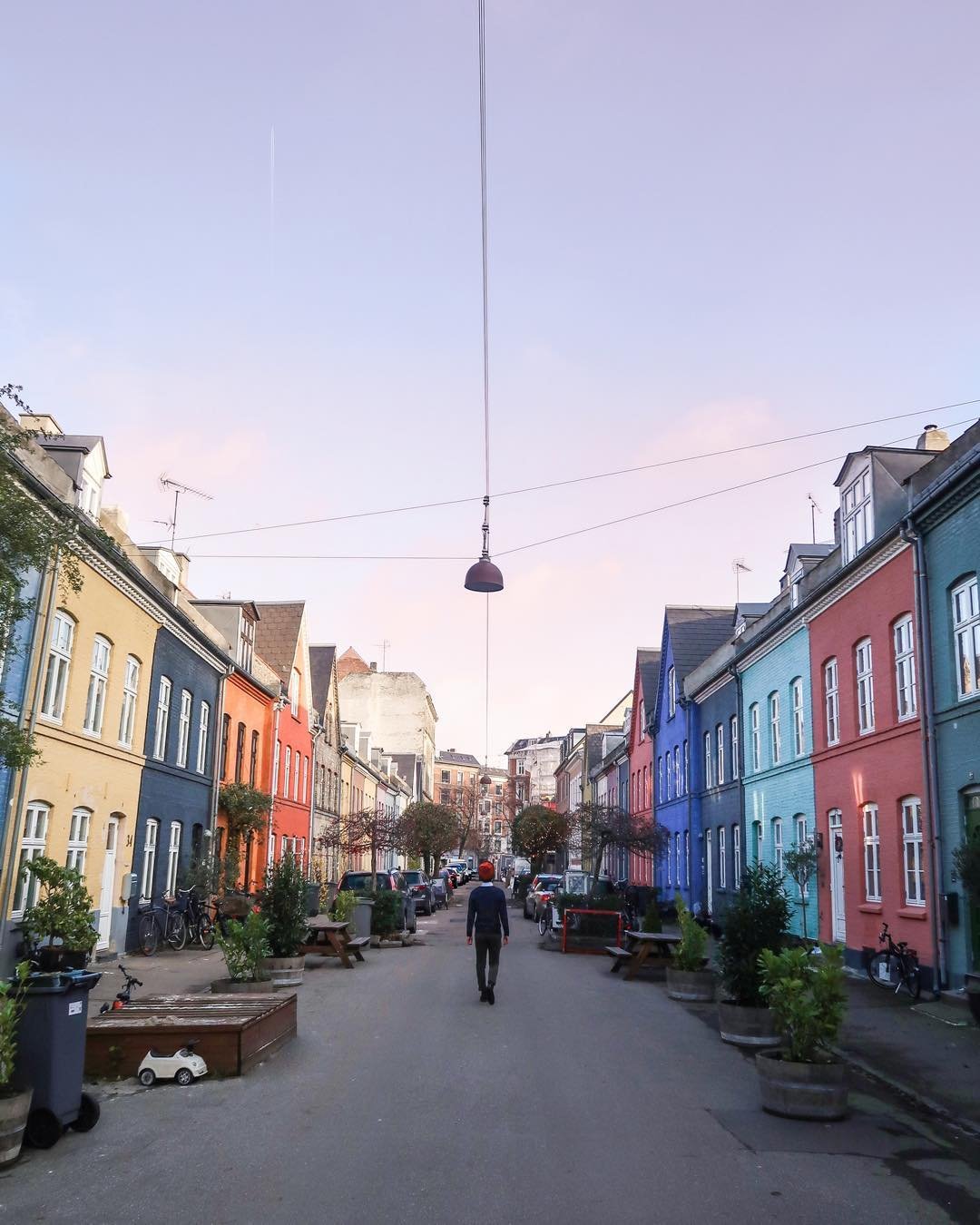 The vibrant street Olufsvej is located in the neighbourhood of Østerbro in Copenhagen.