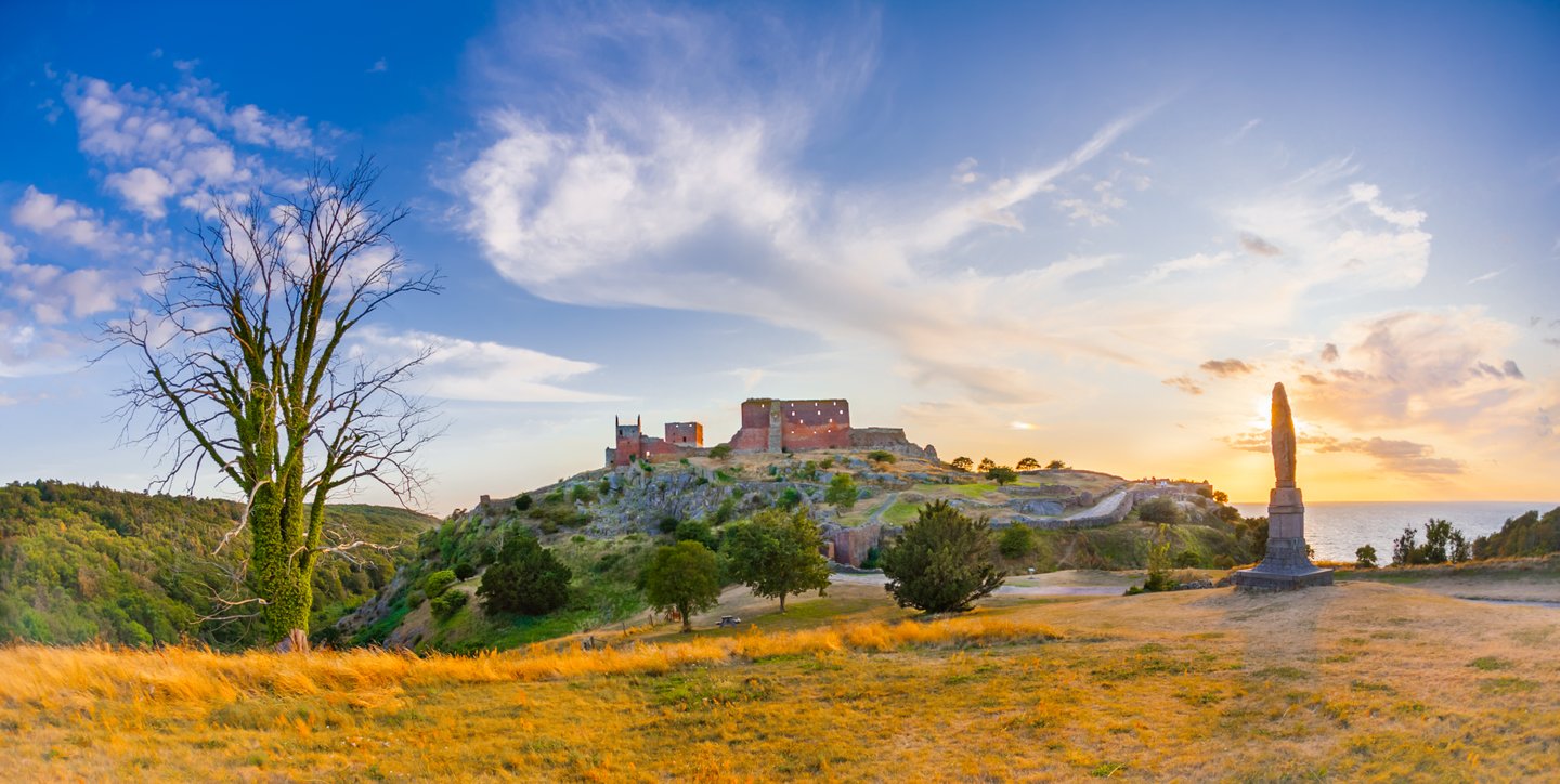 A view of Hammershus castle in the north of Bornholm, an island in Denmark