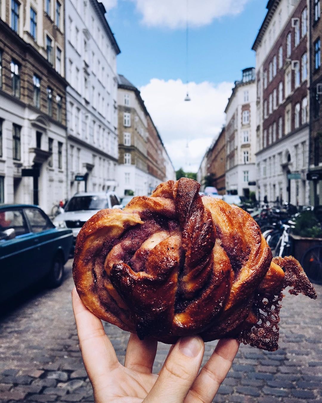 A Danish pastry in the wild on the streets of Copenhagen