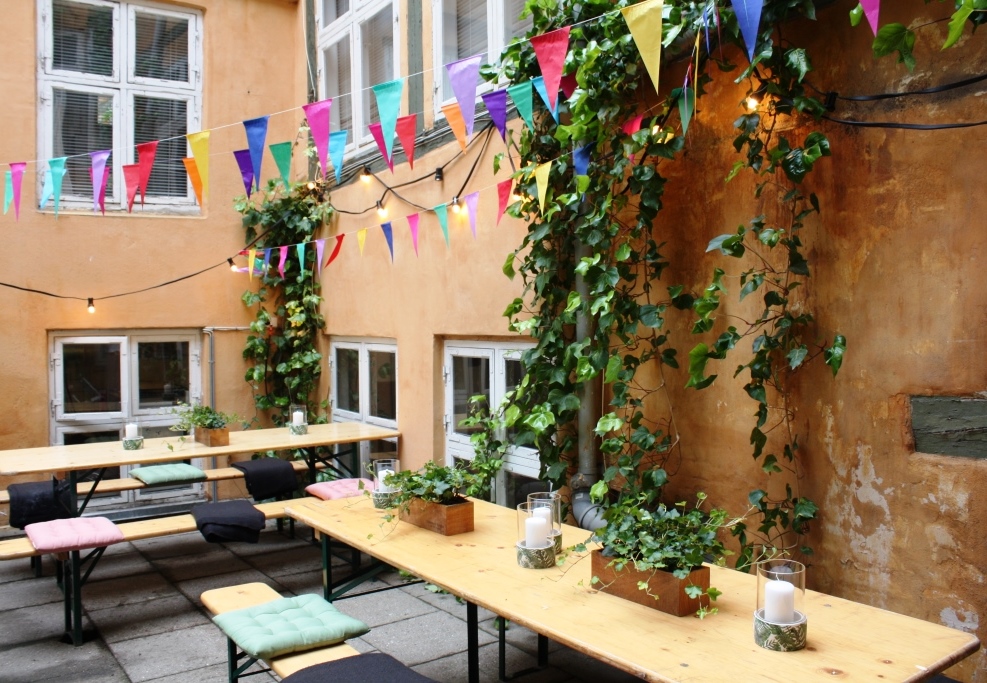 The garden at SimpleRAW, a vegan restaurant in Copenhagen