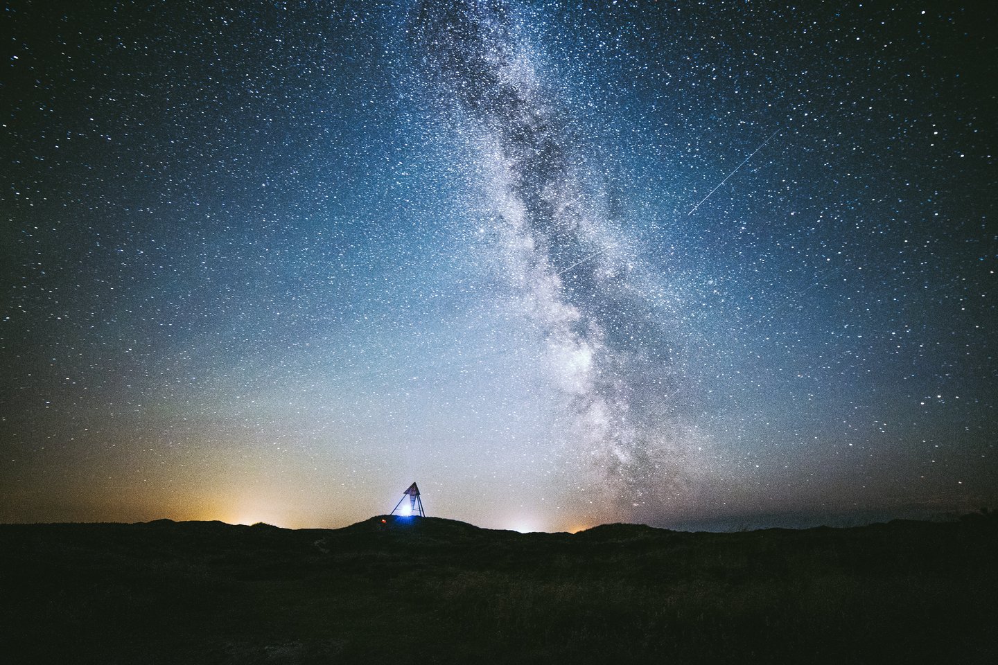 Stjernehimlen ved Stenbjerg i Thy Nationalpark.