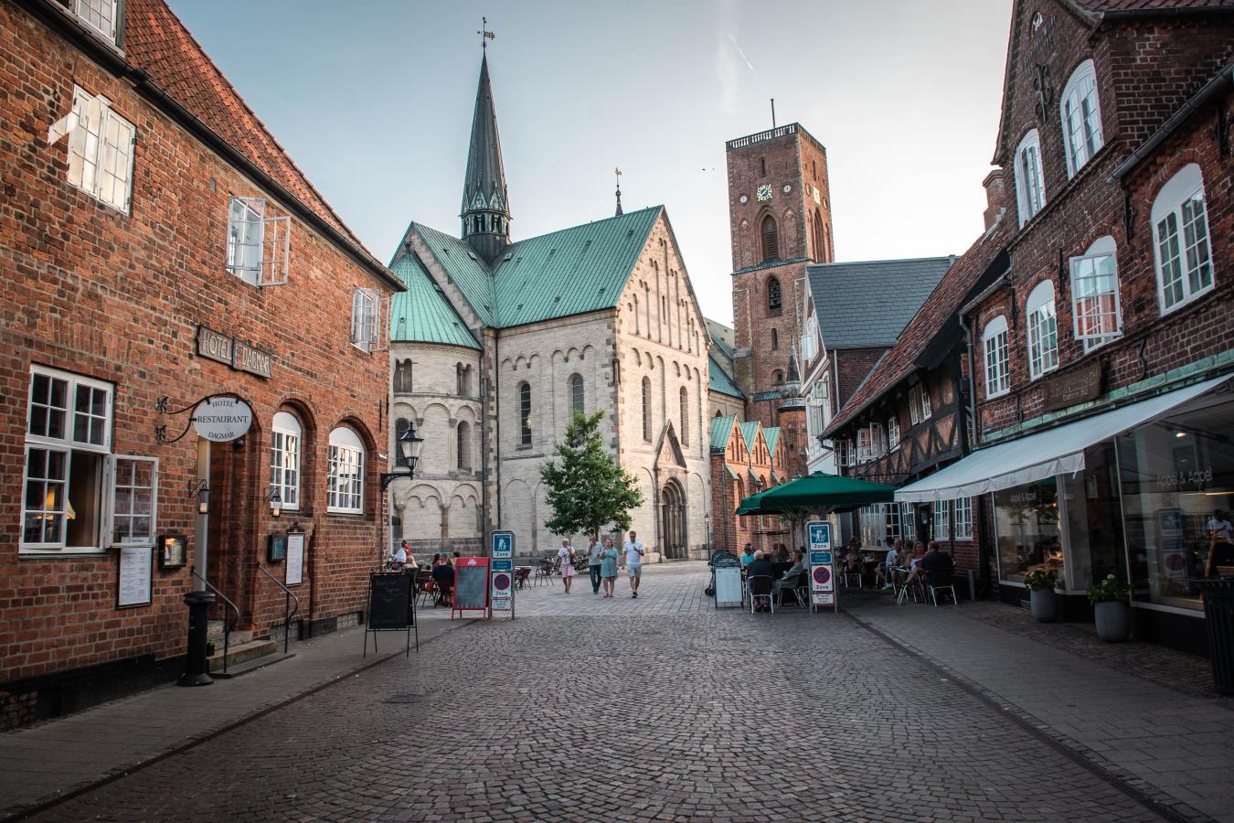 Den gamle bydel i Ribe i Danmark