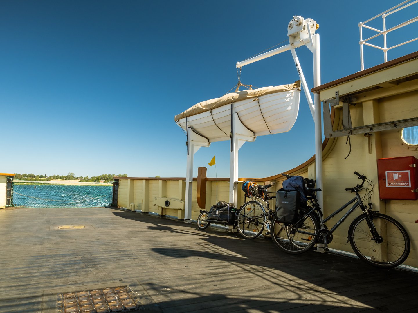 Bikes on the small ferry Ida in Denmark