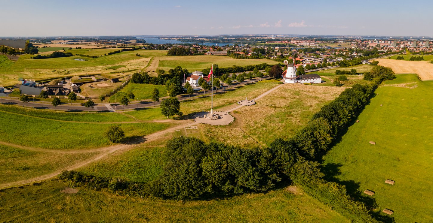 Aerial view of Dybbøl Banke near Sønderborg in Denmark