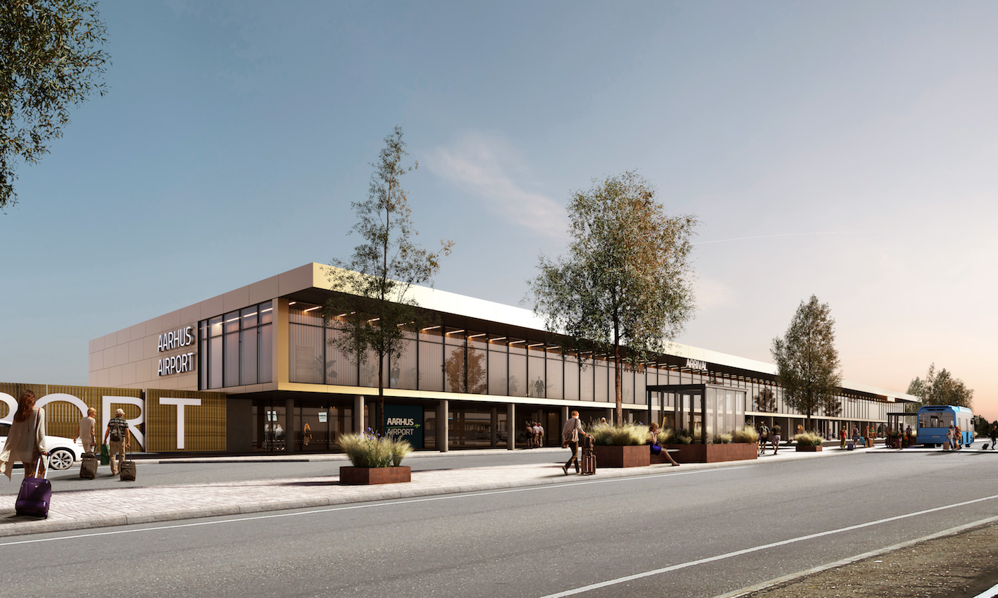 Aarhus Airport seen from the front