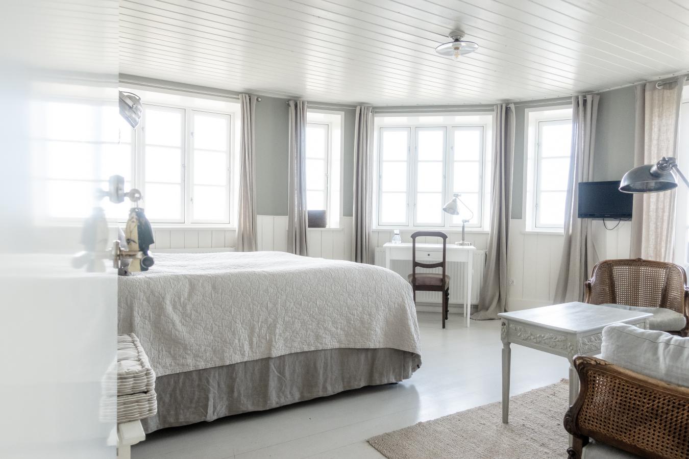 A bedroom at Stammershalle Badehotel, a boutique beach hotel in Bornholm, Denmark