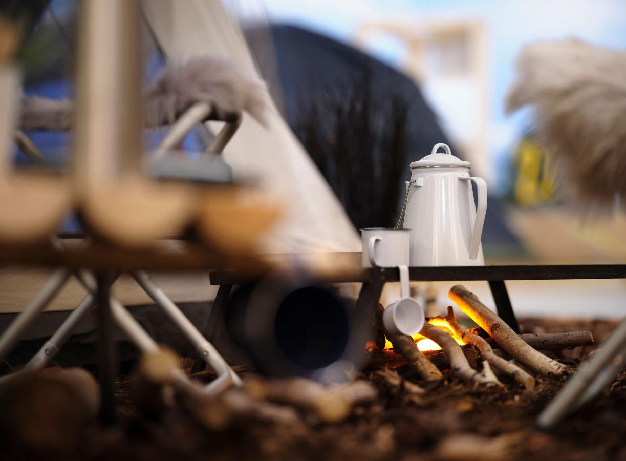Bonfire at Egeskov Outdoor Museum, Fyn, Denmark