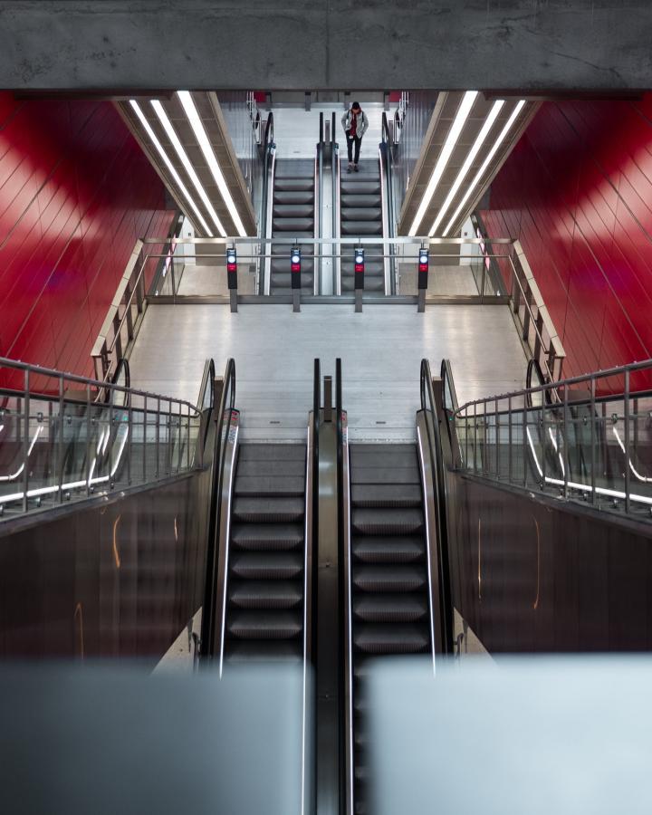 Metro escalators in Copenhagen