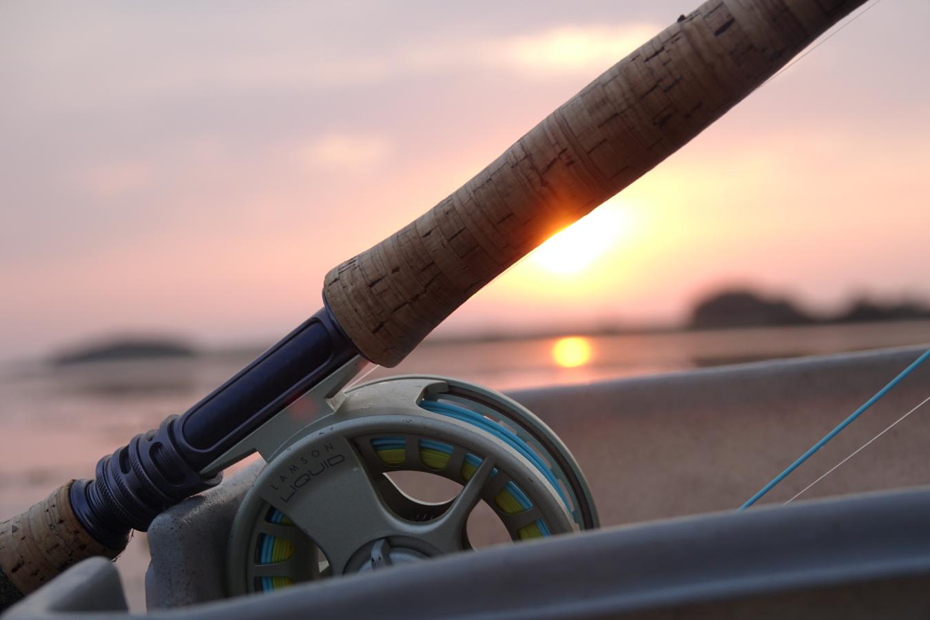 Teile der Angelroute im Sonnenuntergang, Dänemark