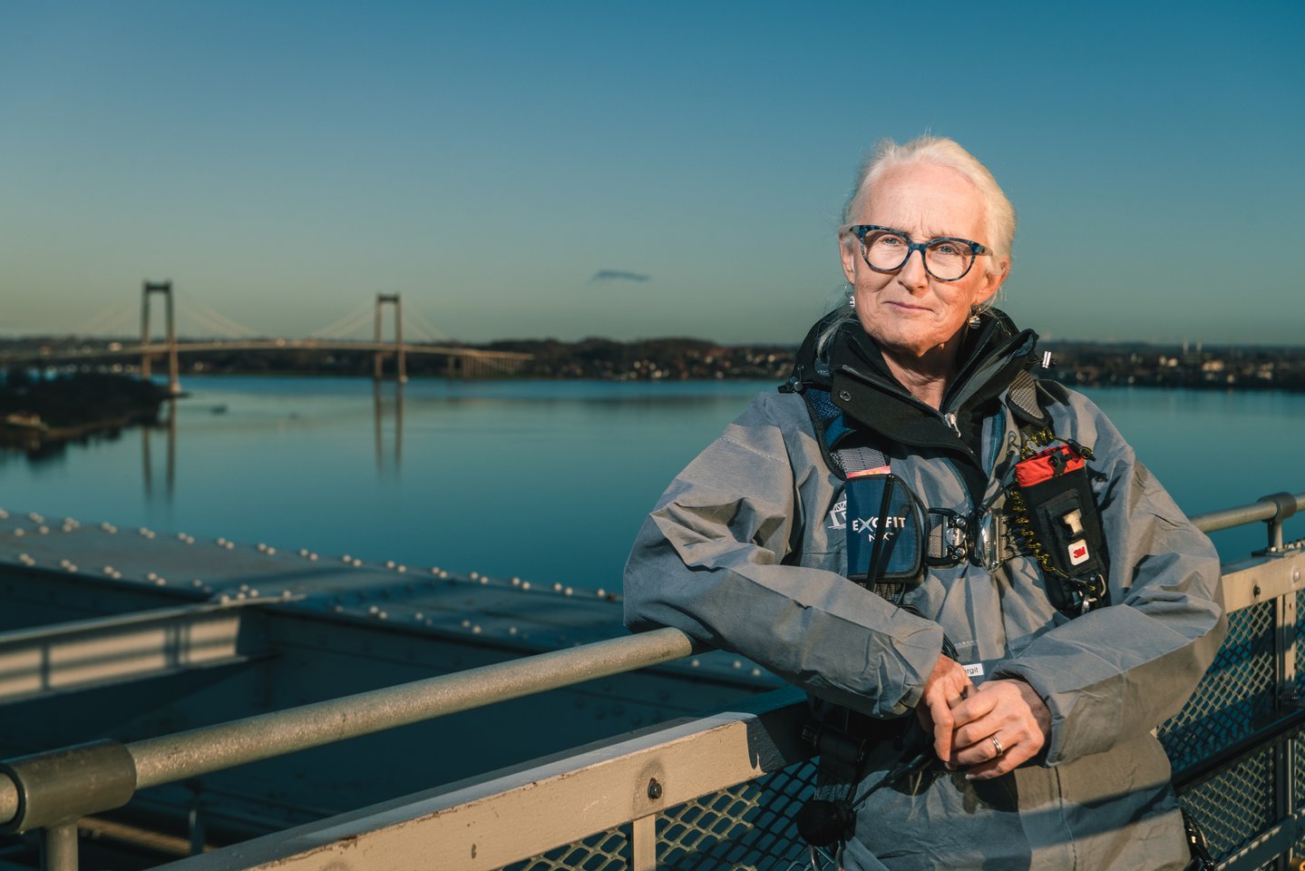 bridgewalking on the Lillebælt bridge, Fyn, Denmark