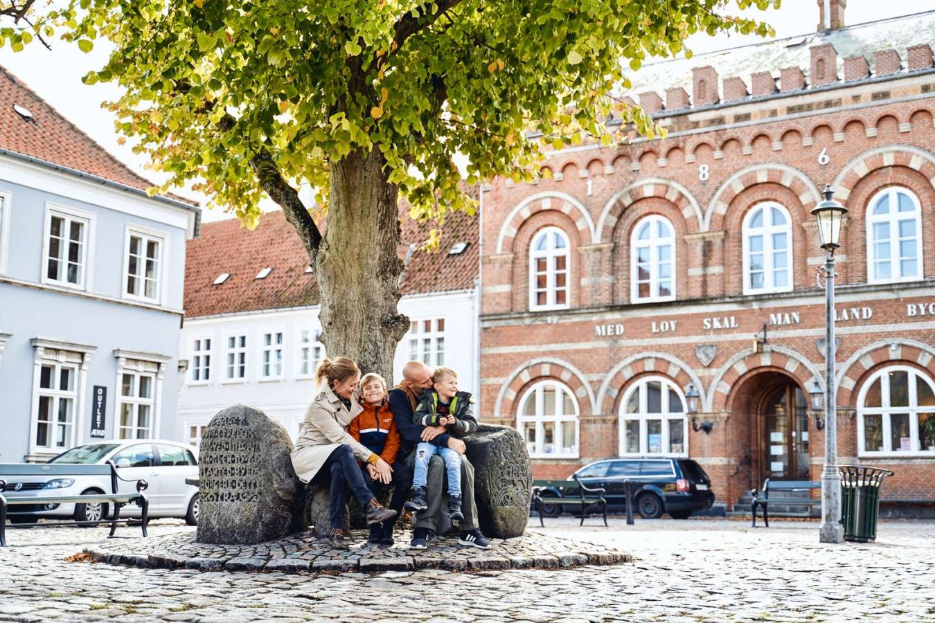 Family in Ærøskøbing on the island Ærø