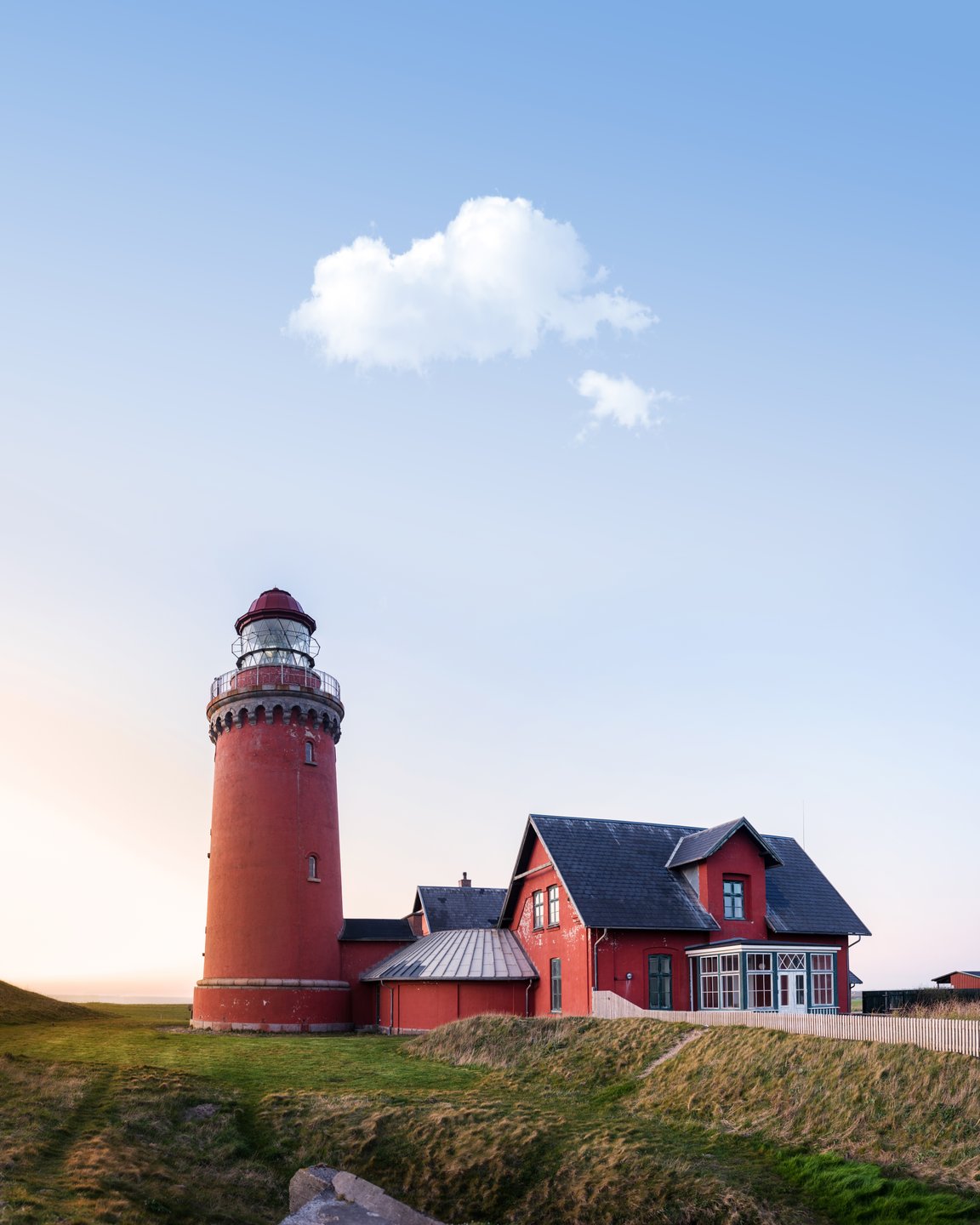 Bovbjerg Lighthouse in North Jutland, Denmark