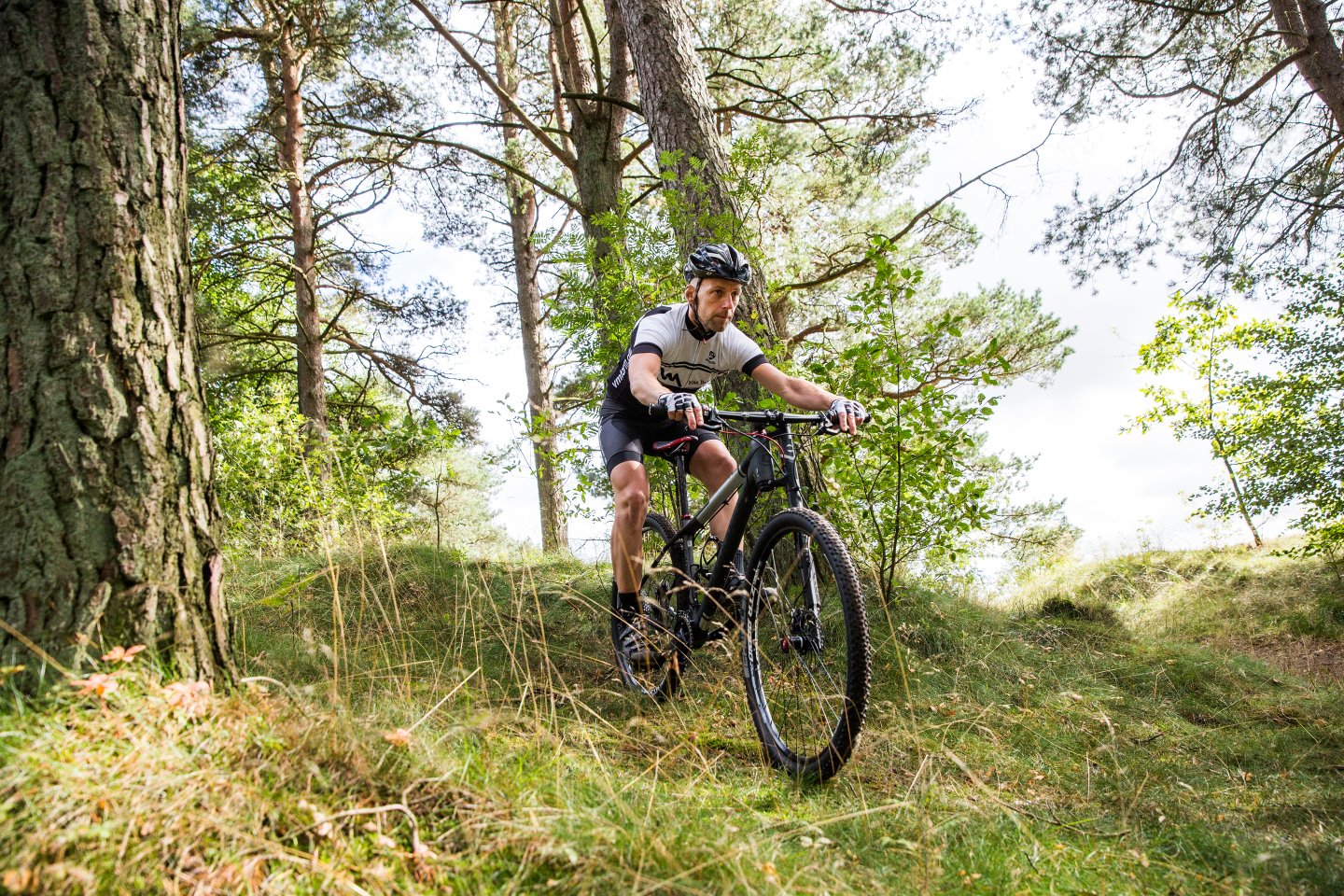 Cycling at Grene Sande near Billund, East Jutland