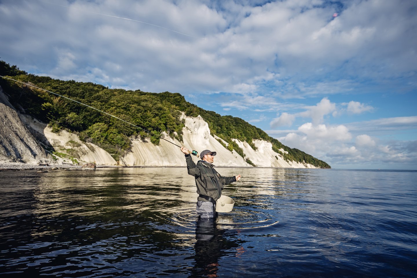 Fishing at Møns Klint, Denmark