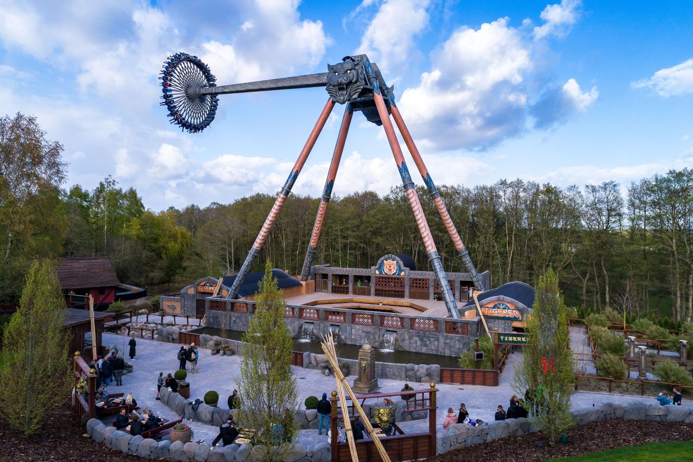 Denmark's biggest Gyro swing Tigeren at amusement park Djurs Sommerland, Aarhus Region