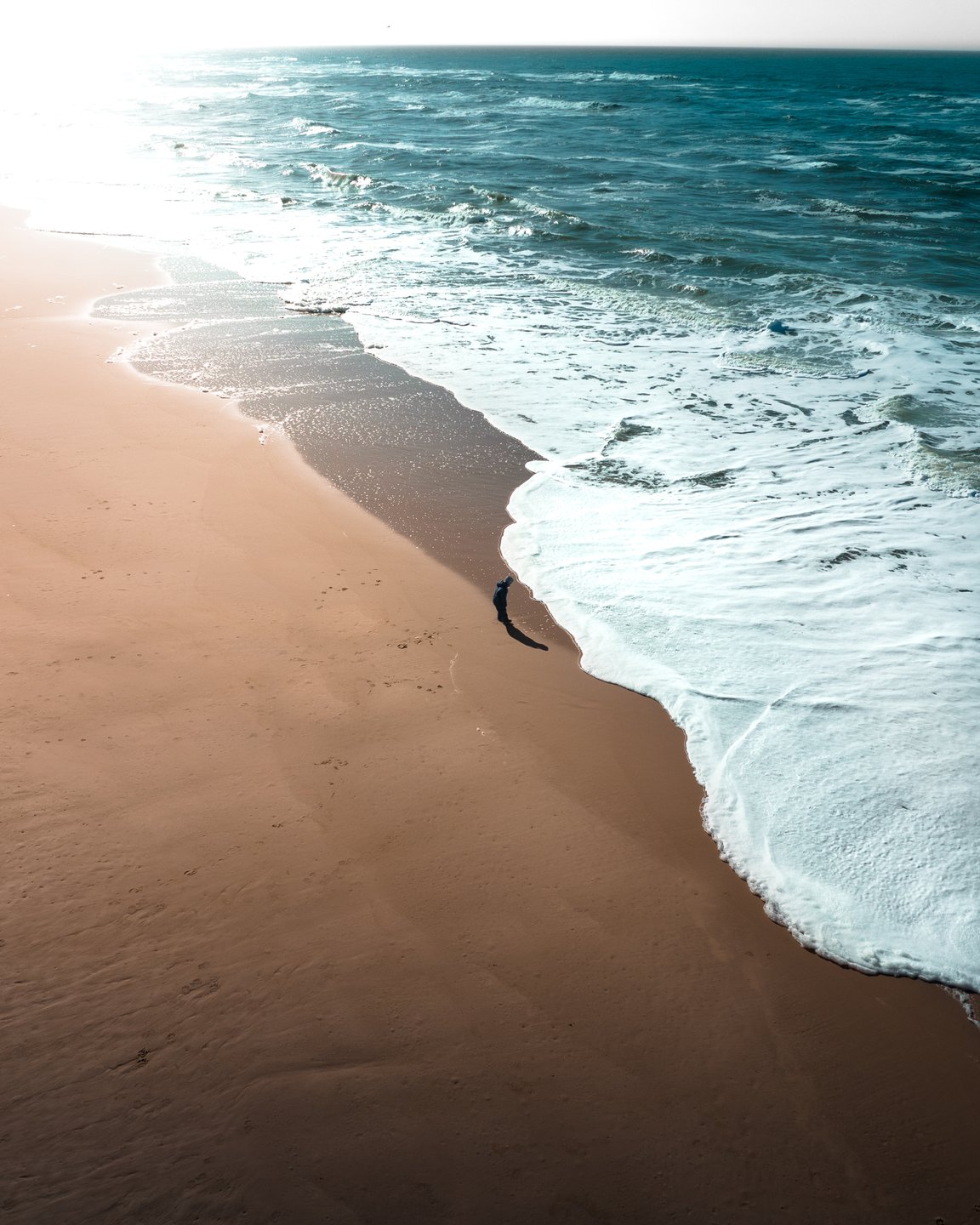 Child on Nr. Lyngvig Beach in Hvide Sande, Ringkøbing, West Jutland