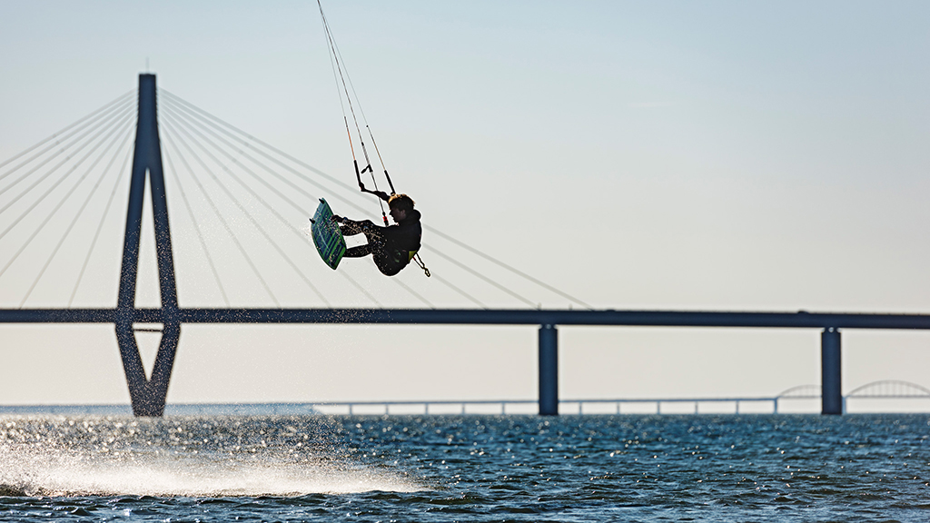 kitesurfer ved Farø, Danmark
