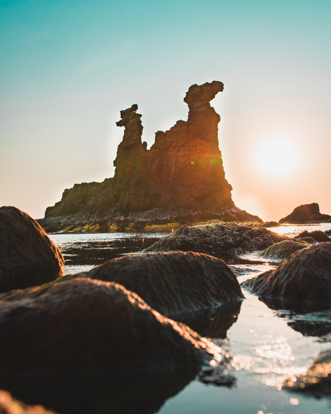 De Kamelhovederne klif op het eiland Bornholm in Denemarken