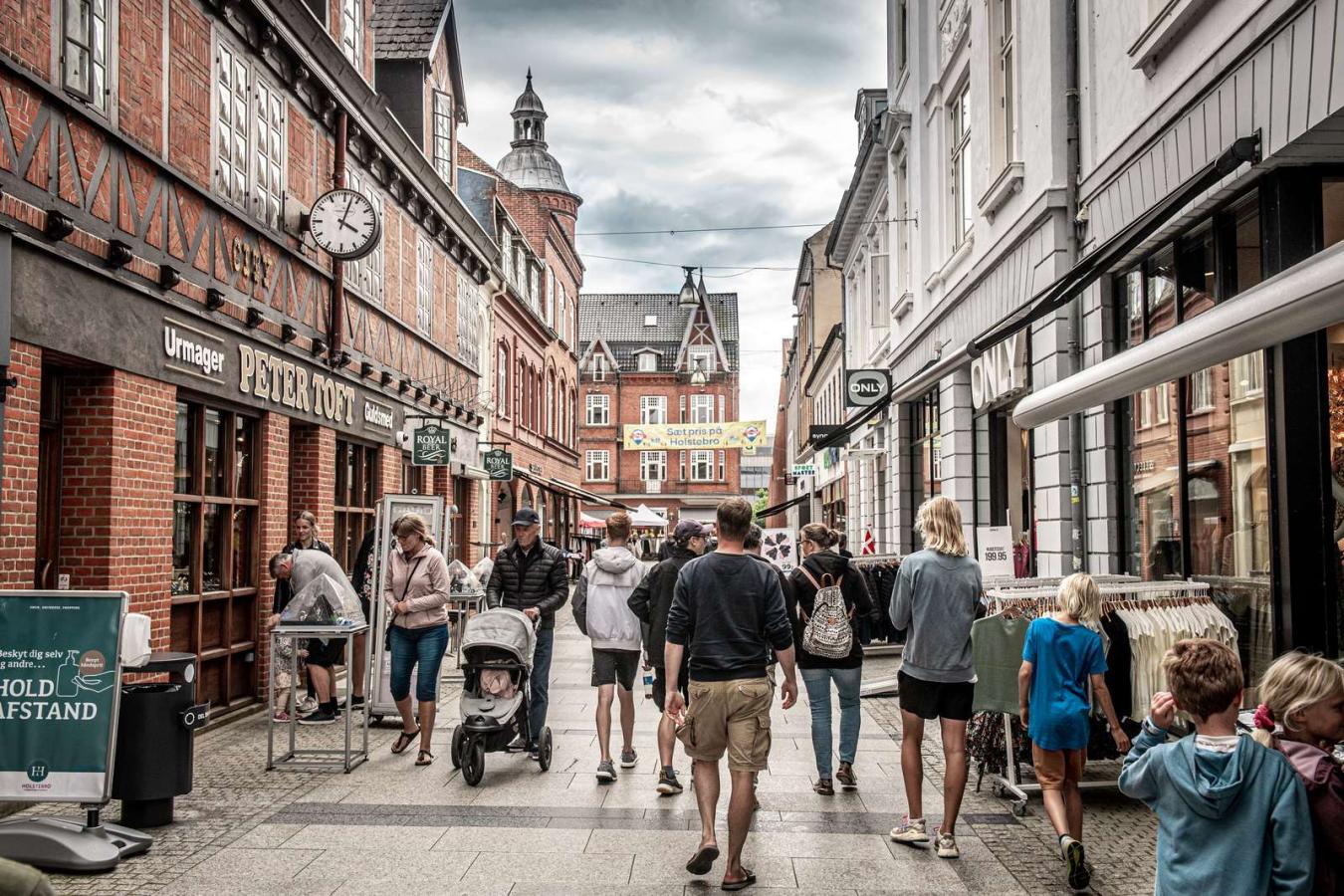 Shoppinggate i Holstebro, Nordvestkysten, Danmark