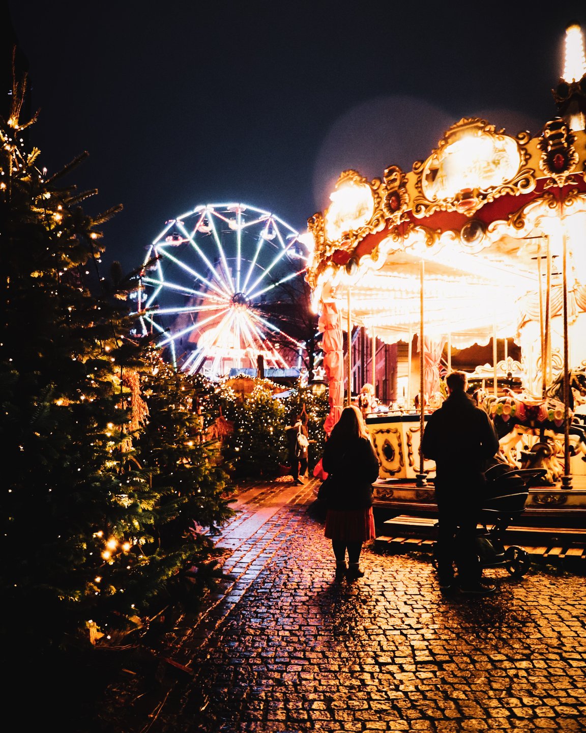 Julemarked ved Gammeltorv i Aalborg, Danmark
