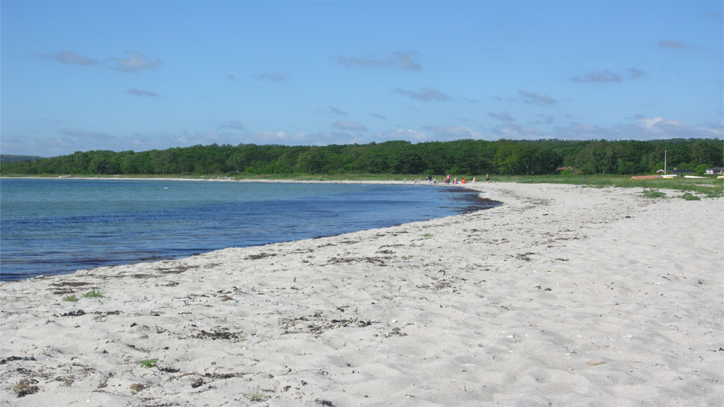 femmøller strand i Aarhusregionen, Danmark