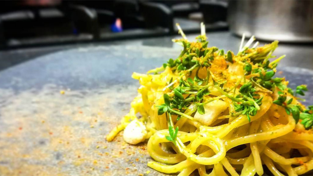 Pastarett ved restaurant Vår i Odense, Danmark