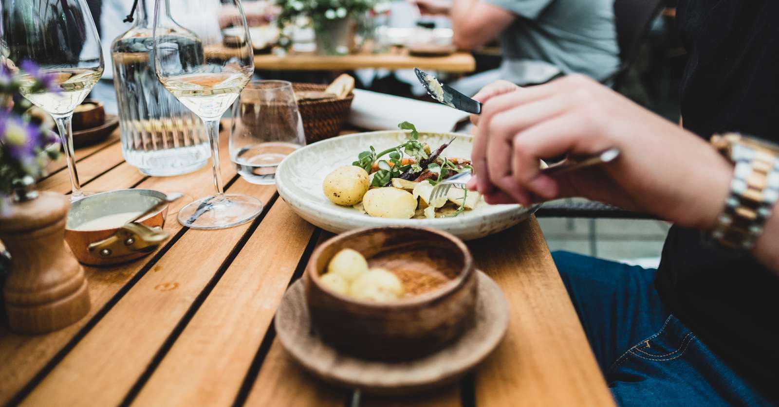 Lunsj på restaurant i Odense, Fyn