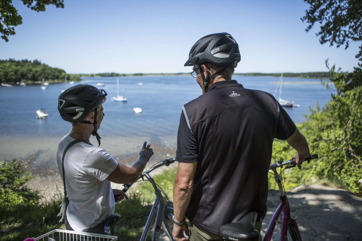 People cycling near Boserup Forrest at Fjordlandet