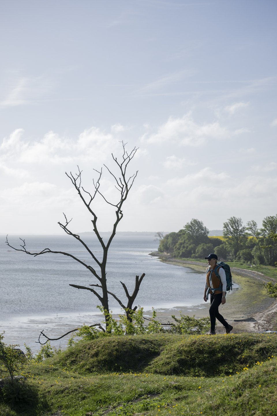 Woman hiking on Lolland-Falster