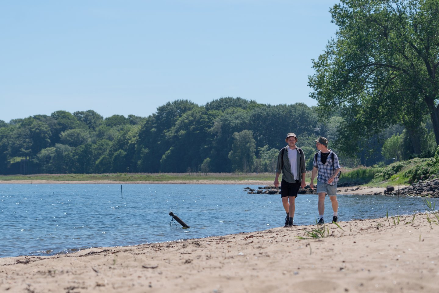 People hiking Snaptun-Juelsminde, the Coastal Land, Jutland 