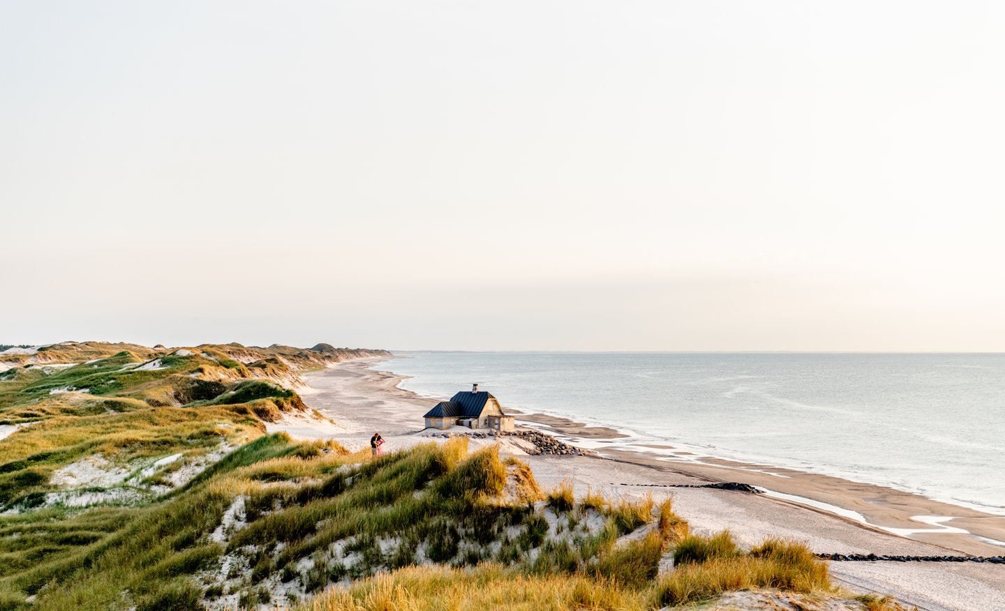 Hus på stranden i Skagen