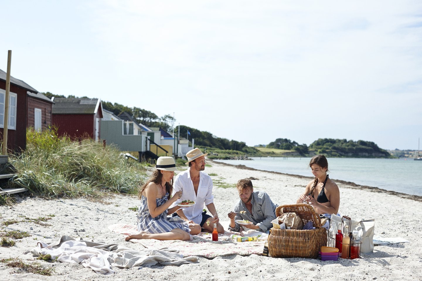 Picnic on Aeroeskoebing Beach on the Island Aeroe in the South Funen Archipelago.