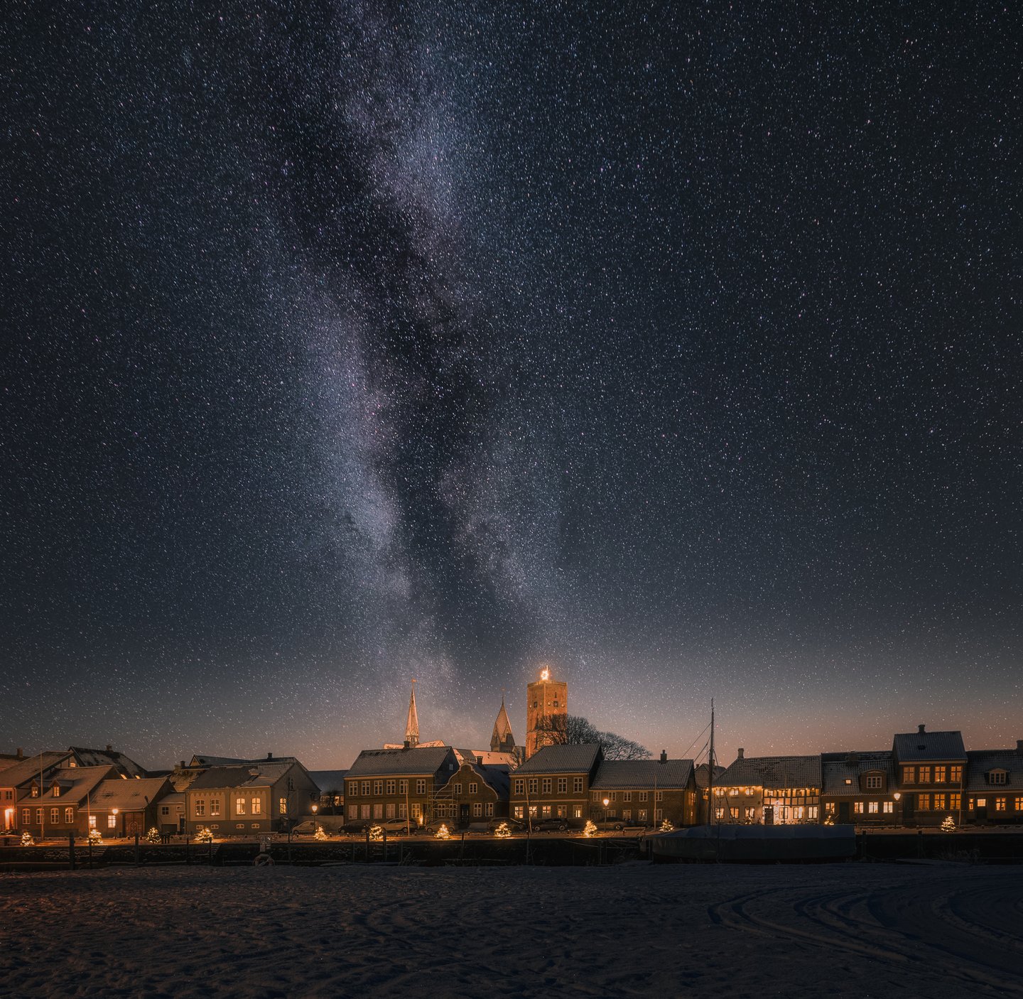 De sterrenhemel in Dark Sky Park Mandø op het Deense Waddeneiland Mandø