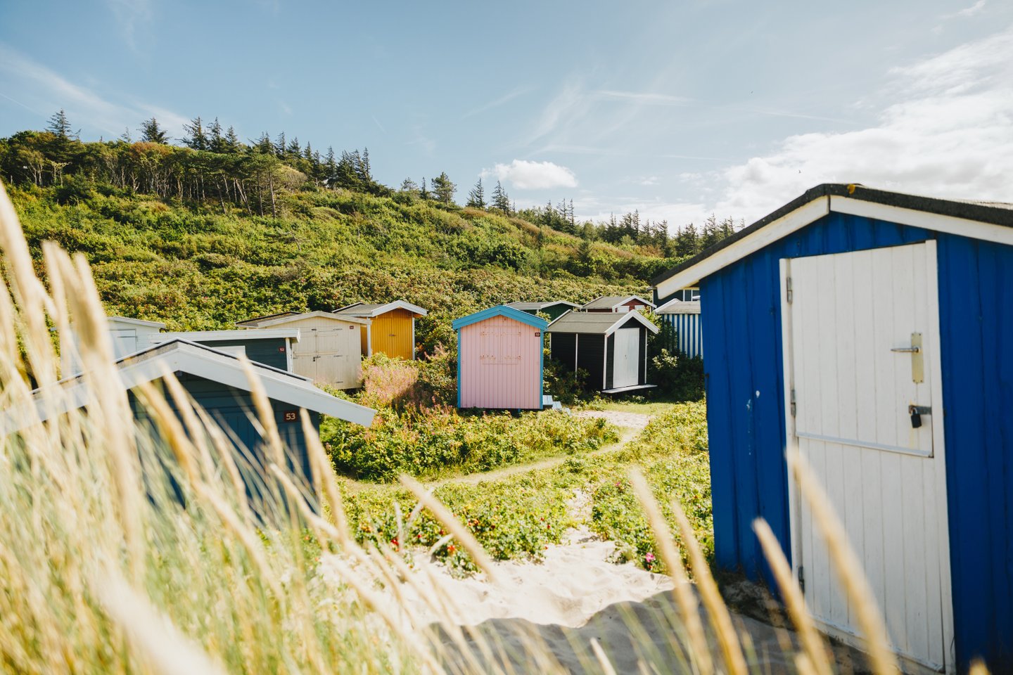 Colourful bathing huts at Tisvildeleje Beach